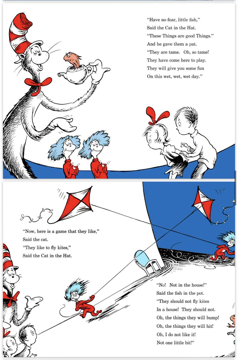 SpencerKlavan's tweet photo. Remember Thing 1 and Thing 2, twins who sweetly feigned innocence until they were let loose and set about wrecking the house? 

Remember how they were technically distinct but fundamentally identical in their tactics of deceit and destruction?

Can’t wait for Woke 1 and Woke 2! https://t.co/RZ6UXU0G94