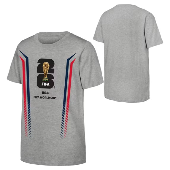 ad FIFA World Cup 2026 Men's Gray Stripe USA Soccer Graphic Tee $5