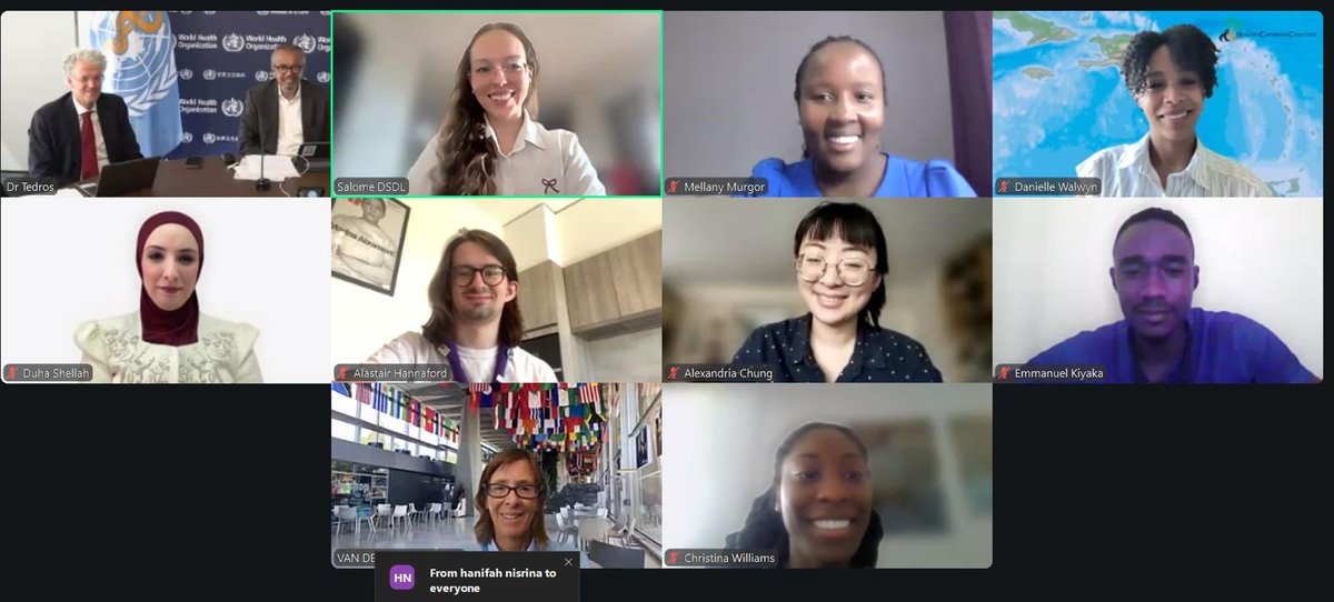 DrTedros's tweet photo. Delighted to mark International #YouthDay with members of the @WHOYouthCouncil in a dynamic discussion on solutions to advance global health.

The creativity, passion, and commitment shown by these young leaders was truly inspiring. I encouraged them to keep broadening their skills, lead with patience and composure, and continue challenging assumptions by asking “why” as they work to improve health and wellbeing around the world.