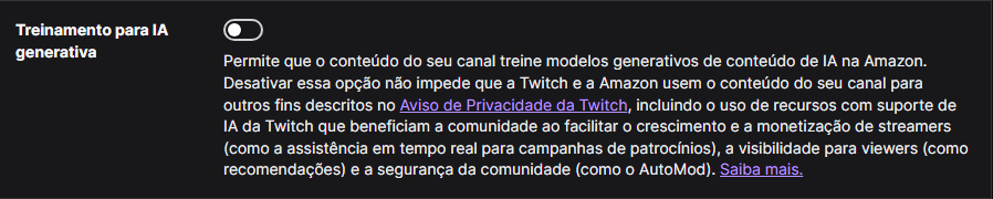 FeyreElfSun's tweet photo. 📢VTUBERS, E PRINCIPALMENTE ARTISTAS QUE FAZEM LIVE

Retirem essa Opção!!! Essa Opção treina a IA!! https://t.co/or0ynPnagP