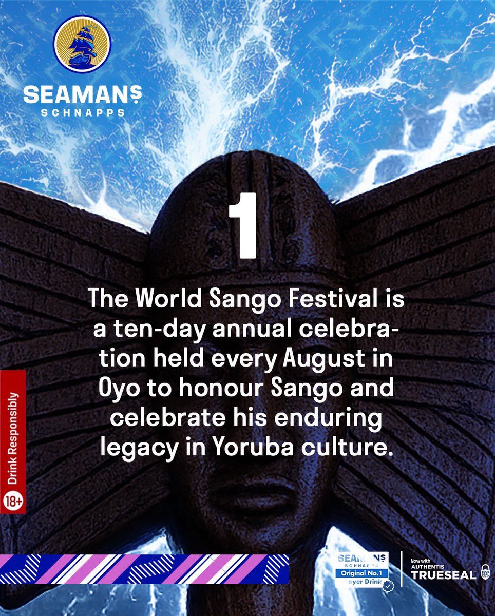 SeamansSchnapps's tweet photo. Some stories are too powerful to be forgotten. From kings to rituals, every detail of Sango’s story carries a piece of Yoruba heritage.

How much did you know before this?

#WorldSangoFestival #SeamansSchnapps #SangoFestival #YorubaHeritage #TheNo1PrayerDrink https://t.co/TUW3YZKuxU