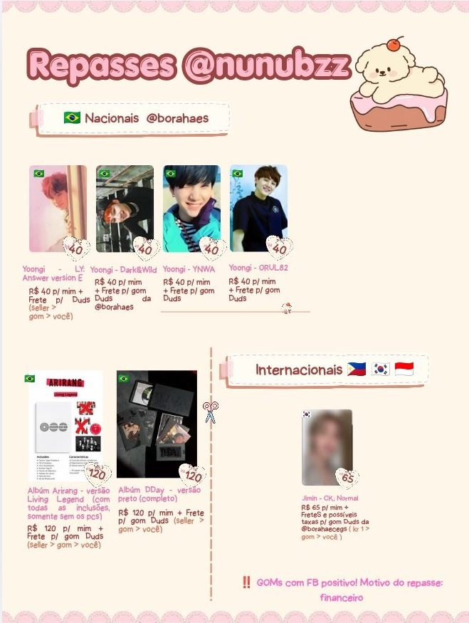 nunubzz's tweet photo. REPASSES DE VAGAS

Estou repassando alguns itens, motivos: financeiros Todos as/os goms cotados possuem feedbacks positivos @borahaecegs @uniijack @jikoocollect @sugacollectorr https://t.co/bNoy2du41S