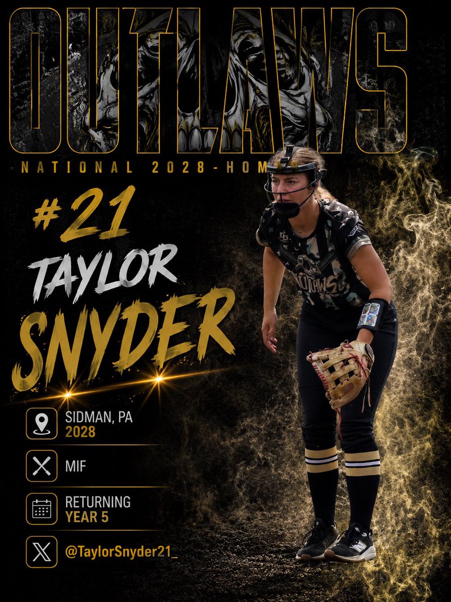 OutlawsNati2028's tweet photo. 𝕎𝔼𝕃ℂ𝕆𝕄𝔼 𝔹𝔸ℂ𝕂 𝔽𝕆ℝ 𝕐𝔼𝔸ℝ 5️⃣ 𝕎𝕀𝕋ℍ 𝕋ℍ𝔼 #OutlawNation, @TaylorSnyder21_ 👊🏼🏴‍☠️☠️

@UBuffaloSB @MiamiOH_SB @NKUNorseSB @ZipsSB @SHUgriffinsSB @BluejaySoftball @UFOilerSoftball @USFSoftball @KentStSoftball @Pitt_SB @AshlandUSball https://t.co/XPnV5LnORf