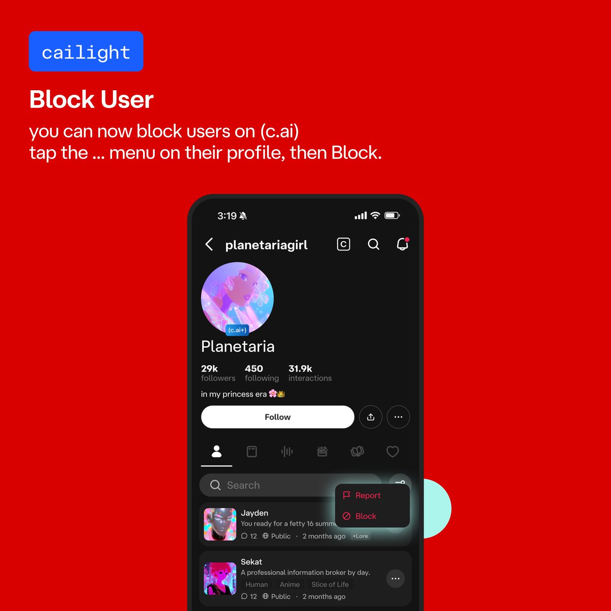 ⛔you can now block other users.

sometimes you'd rather not see someone's content, or have them see ...