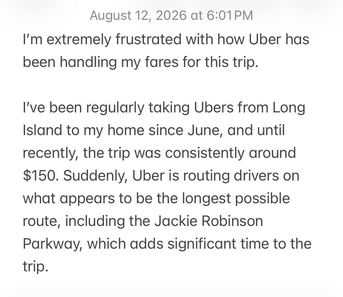 NoviaDesign's tweet photo. @Uber so I've been taking Ubers on Sunday night from Long Island and every time I get in the car I asked the driver which route are they sending you on and it's always the Jackie Robinson which takes significantly longer. It drives me through every single neighborhood! https://t.co/LdzOrks4BV
