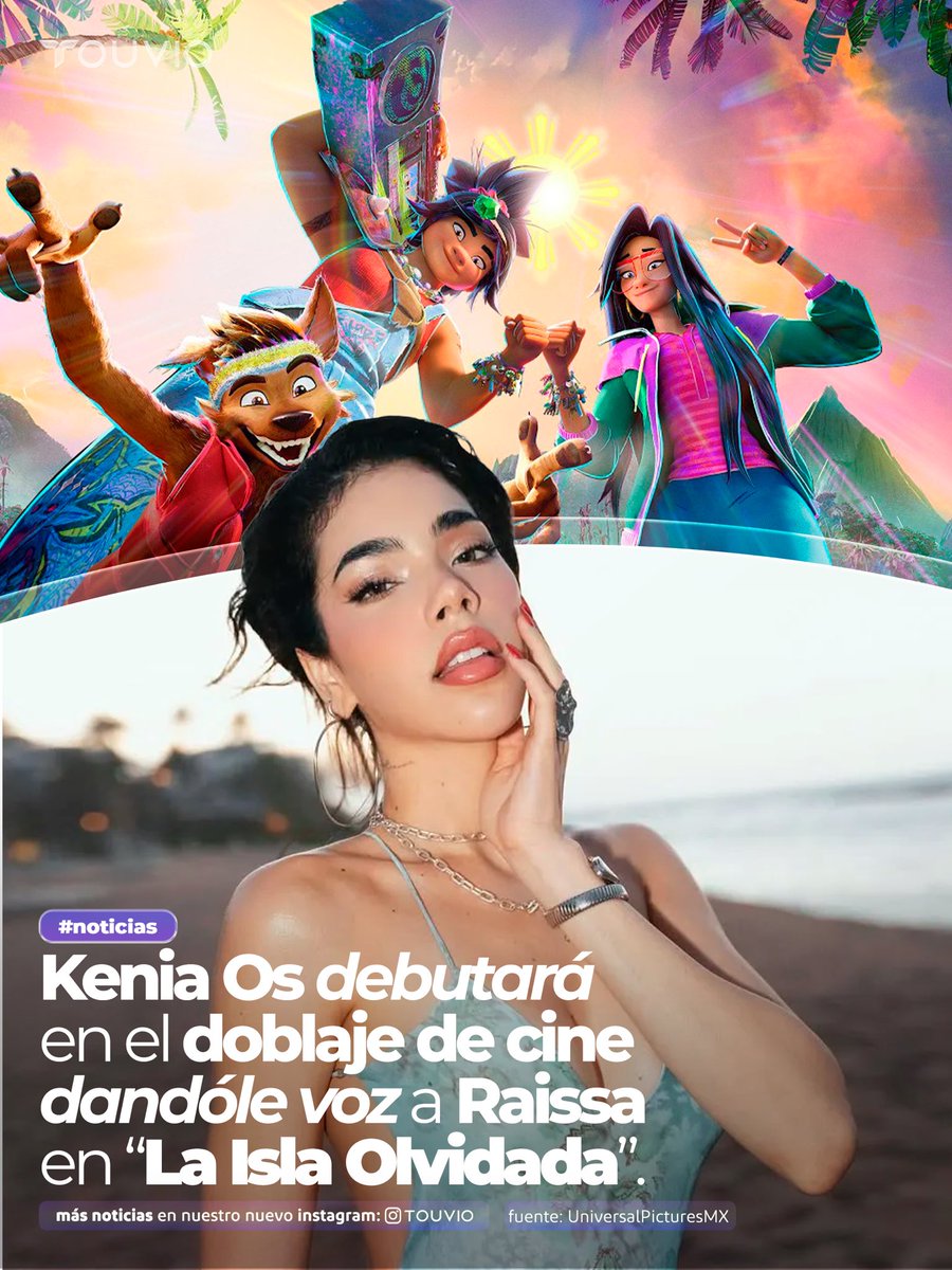 TopMuniverse's tweet photo. Kenia Os debutará en el doblaje de cine, dándole voz a ‘Raissa’ en la película animada ‘La Isla Olvidada’.

“Me siento muy feliz y muy nerviosa de cómo van a recibir este nuevo proyecto. Hacer doblaje es un arte y lo respeto muchísimo; lo hice con mucha responsabilidad”. https://t.co/idWsrGC0Lh