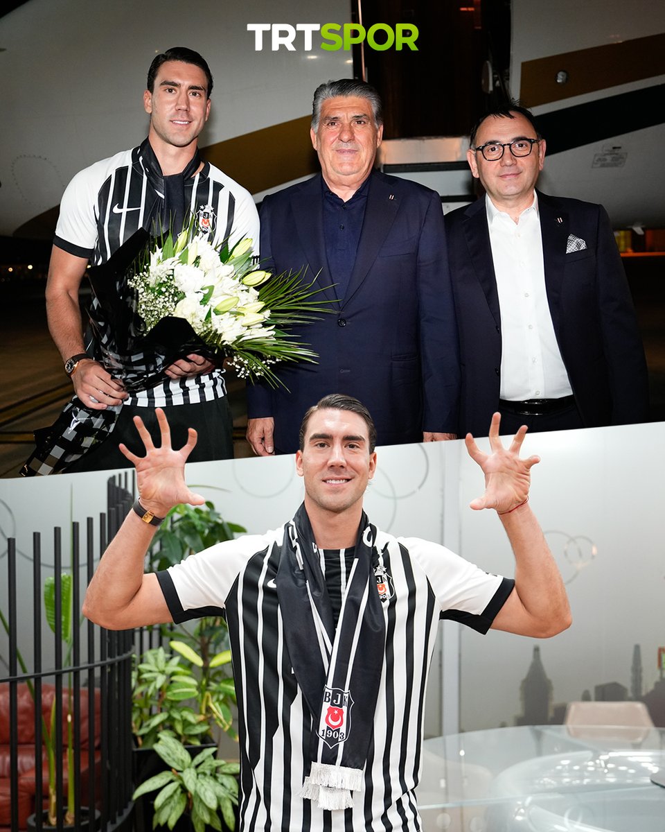 trtspor's tweet photo. 🦅Beşiktaş'ın yeni 'Kartal'ı; Dusan Vlahovic 📸 https://t.co/exvij28rUu