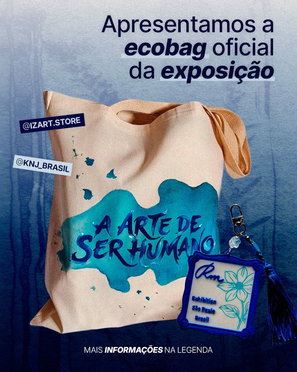 knj_brasil's tweet photo. A arte de ser humano também está nos pequenos detalhes.

Hoje apresentamos oficialmente a ecobag da exposição “A Arte de Ser Humano”, uma peça criada para carregar um pedacinho desse projeto com você e, quem sabe, levar essa experiência para além da exposição. 💙

Cada detalhe foi pensado com muito carinho para representar a nossa conexão com a arte, a natureza e a história que queremos contar.

Um agradecimento especial à @izart.store pela produção, confiando nesse sonho e deixando ele ainda mais possível! 💙

📌 Mais informações sobre a ecobag e como adquirir no perfil da Iza!

#AArtedeSerHumano #RM #Namjoon #RMExhibition #BTS