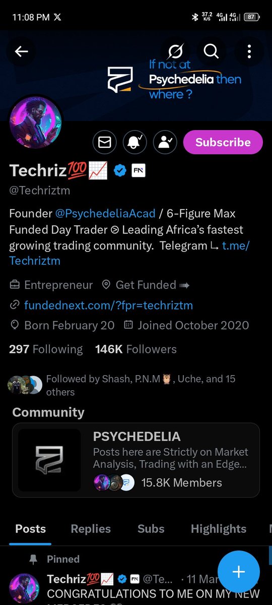 Ulchman_'s tweet photo. @Techriztm @PsychedeliaAcad @1OnlyAce @FundedNext Done. I pray I get lucky this time around https://t.co/nLY7ODIOm4