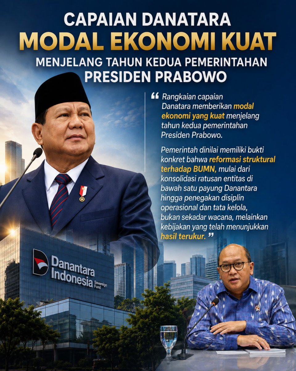 febyayunda__'s tweet photo. kebijakan #DanantaraIndonesia dinilai sudah tepat dan membawa bukti konkret reformasi struktural pada bumn hasilnya terukur, Investasi Berdampak https://t.co/jyIAotwy8T