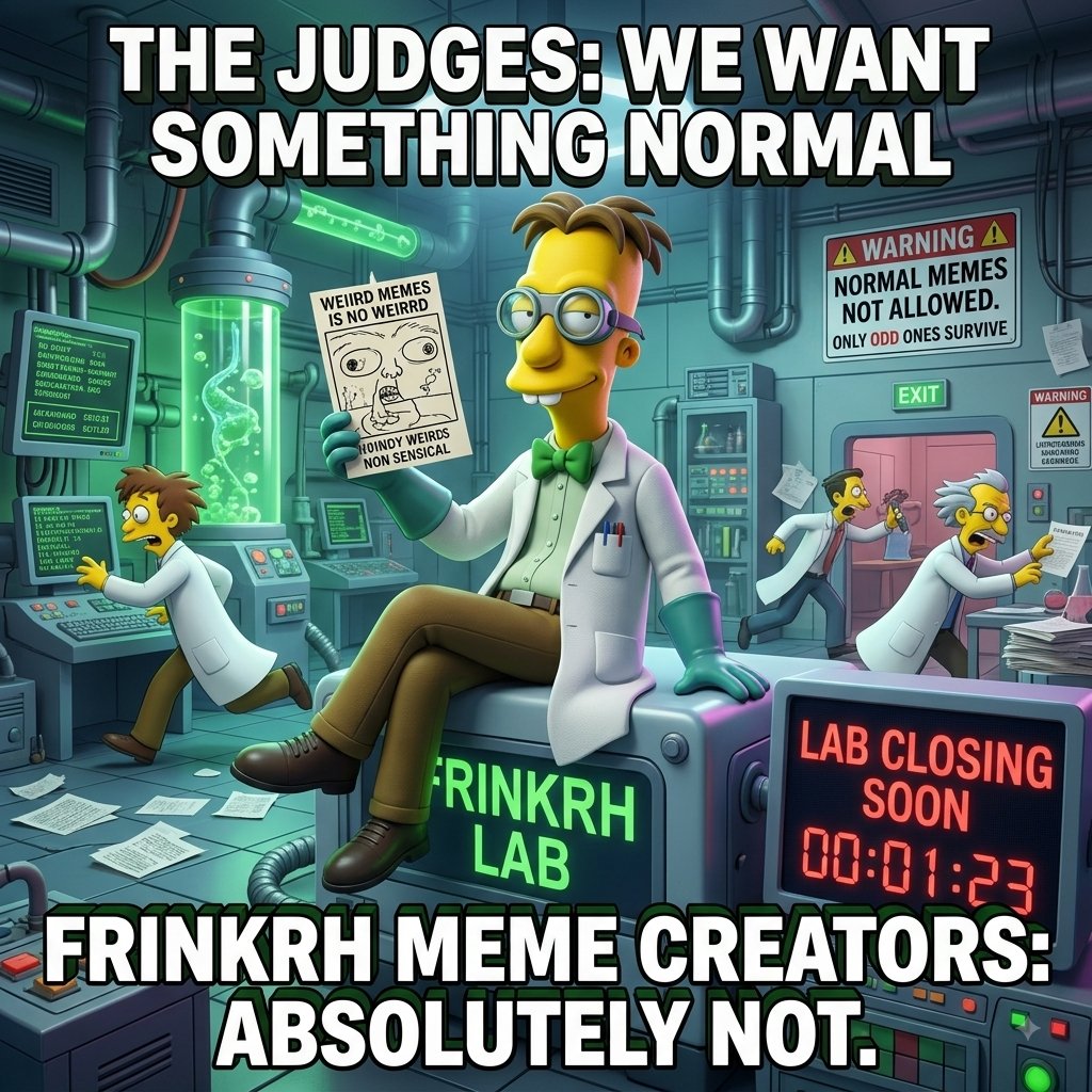 FELIXBONIFACE2's tweet photo. They said the odd ones always winβ¦
So I decided to stop trying to make a normal meme. π
The FrinkRH lab is closing soon and Iβm leaving this one in the hands of chaos.
Letβs see if weird actually wins this time. π§ͺ
@Frink_RH
#FrinkRH #MemeContest #RobinhoodChain #robinhood https://t.co/QlbDeYAtpy