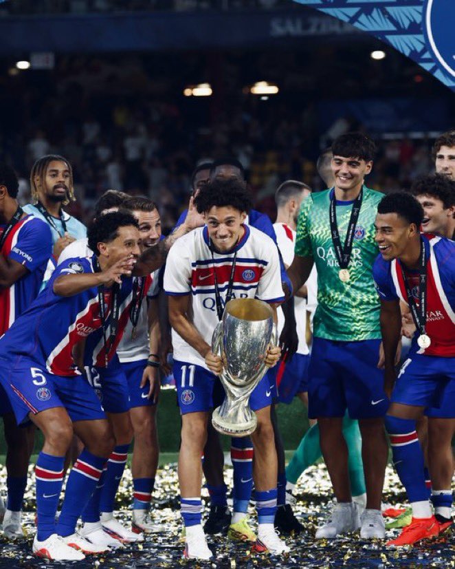 ParisVisionX's tweet photo. 🔥 Maghnes Akliouche sur Instagram :
« Premier match. Première victoire. Premier trophée.

Ici c’est Paris. 🔴🔵🏆 » https://t.co/vvbQym6vPe