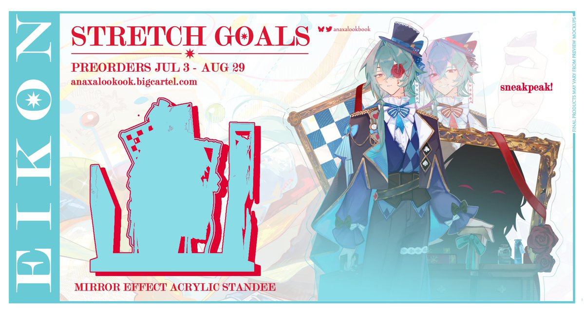 AnaxaLookbook's tweet photo. 🌿SNEAK PEAK🌿

Help visions come to fruition--we're close to unlocking our third and last stretch goal, so why not incentivise? A mirror can show more than what the eye sees...

Sales end August 29, 8PM EDT/UTC-4!

🎨 @kitoodles
🛒 https://t.co/Itg3XxMh4G

#HSR #Anaxa https://t.co/VJrCuvSd73