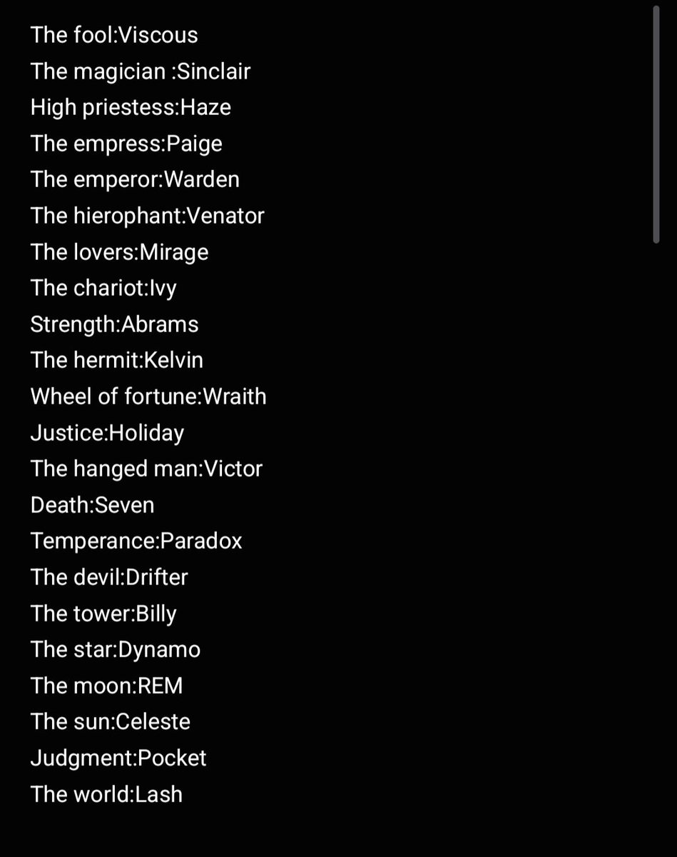 Battleforc54987's tweet photo. @xGwim I've had this document of my view on each tarot for a while, and admittedly some picks were very sketchy (lovers for mirage and temperance for paradox) but I ended up giving myself a small reason for each to be the case. https://t.co/1Q9upBWmv9
