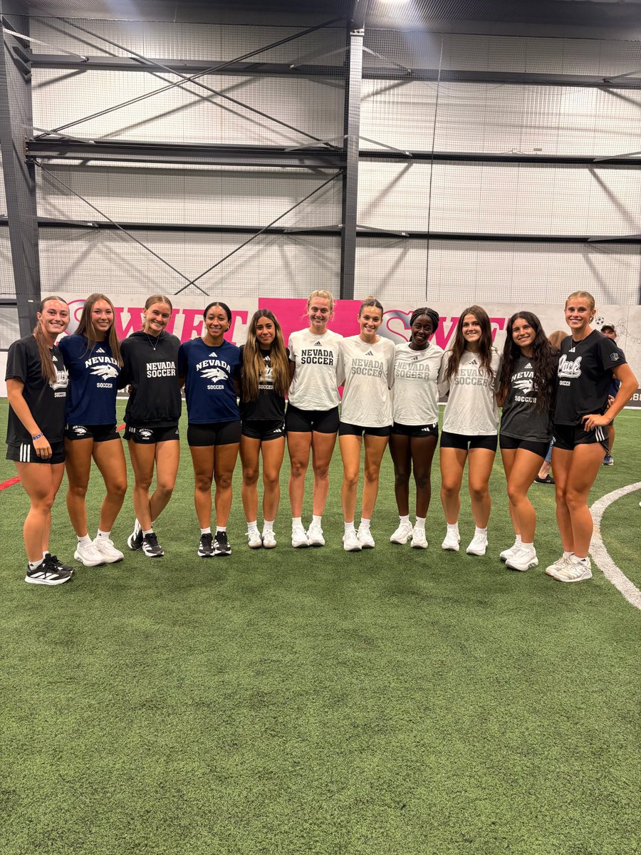 NevadaWSOC's tweet photo. Thank you to everyone that came to the Swift SportsDome x Nevada Women’s Soccer Clinic! We had such a blast getting to know you all!! 😊🐺

Join us this weekend at Mackay as we take on UC Merced in an exhibition match on Sunday at 2pm!

#BattleBorn https://t.co/9hQ39M8i5b