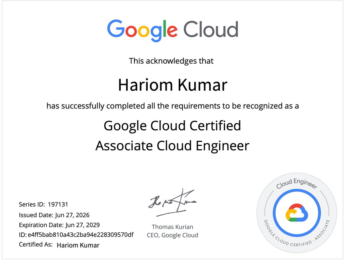 imHarry404's tweet photo. View my verified achievement from @GoogleCloudTech. https://t.co/7epv9Mg7xf via @credly 

@Google  @googlecloud  @GoogleCloud_IN  @gcloudpartners https://t.co/b2VbtB1PhV
