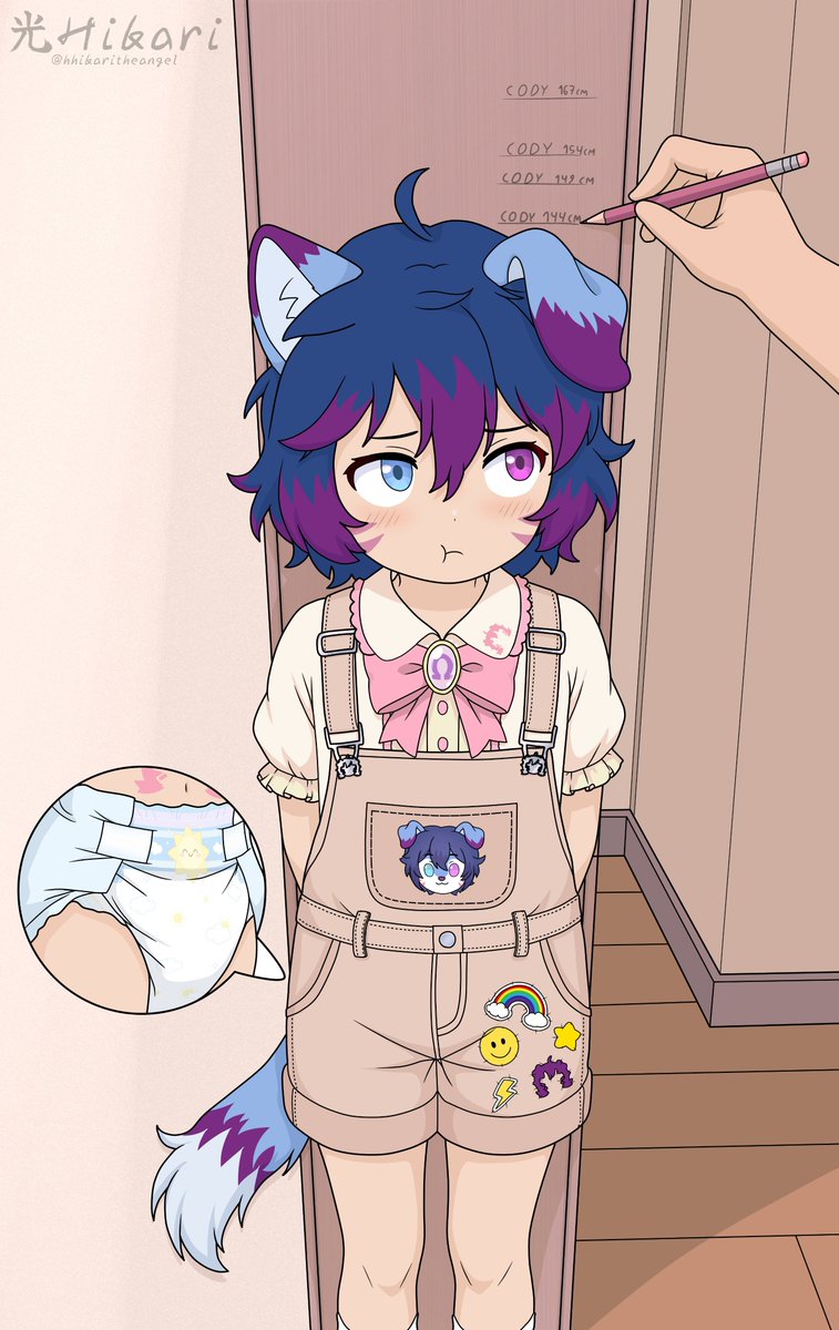 Codyomega97's tweet photo. Somebody isn't too happy they got regressed back into Pampers when they where sleeping 

Guess someone must've  been sneaking in the baby's room to regress them little by little....tho I think Cody boy finally caught on what's happening 

Art by @HHikariTheAngel https://t.co/9dTQG30hb1