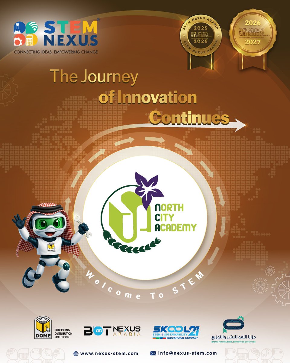 STEM_Nexus_'s tweet photo. Another year with North City Academy 🤝Our STEM journey continues in 2026/27.
مستمرين مع أكاديمية نورث سيتي لعام جديد، ونكمل رحلةSTEM معًا.
Learn More: https://t.co/xyIdeoEha4
#STEMNexus https://t.co/M3pZ79G209