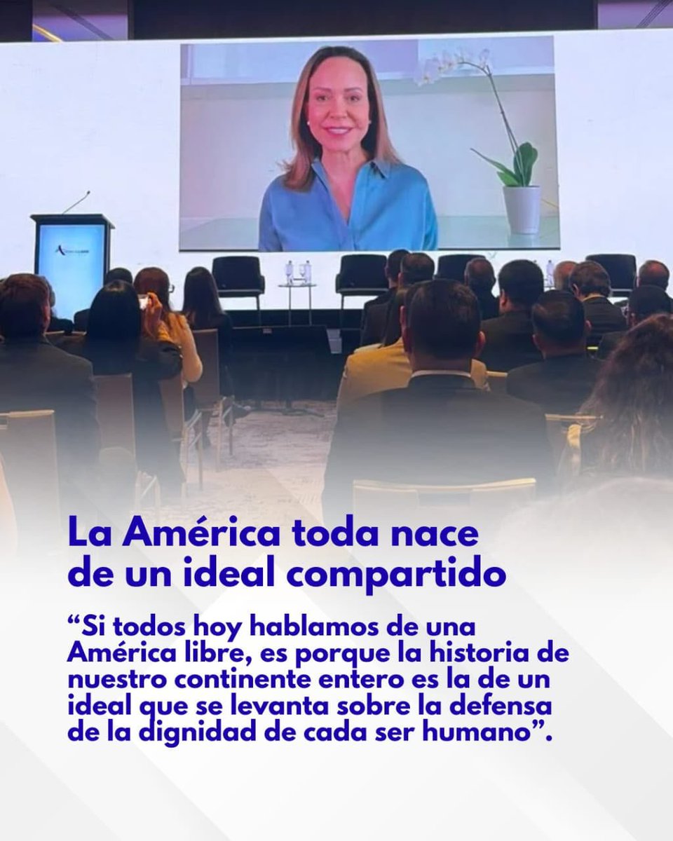 VenteVenezuela's tweet photo. La lección moral más cara que aprendió Venezuela: la libertad no viene garantizada.

@MariaCorinaYA planteó un ideal de país y continente en el Foro América Libre, aquí te lo contamos.

🧵⬇️ https://t.co/cQAdRvb4cI