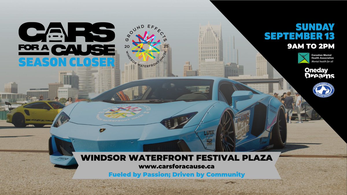 yourtvwindsor's tweet photo. Cars For A Cause is back at the Windsor Waterfront Festival Plaza on September 13th! What car are you looking forward to seeing this year?

#LocalCharity  #yourTV #TrulyLocal #YQG #Windsor https://t.co/ZyLtP32jhN