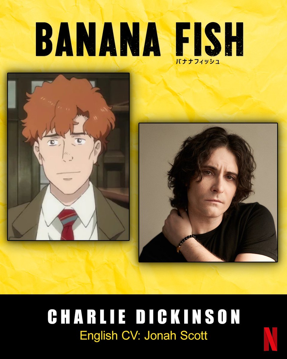 ImMrTransistor's tweet photo. 🍌🐟 ORGANIC Banana Fish! 🍌🐟 

I am truly lucky to say I voice Charlie Dickinson AND Griffin Callenreese in the 100% ORGANIC HUMAN DUB of BANANA FISH! Thank you so much to @tetsusmash and @DubingBrosUSA for treating the story with the delicate and nuanced hand it deserves!! https://t.co/bSM34Z7M4h