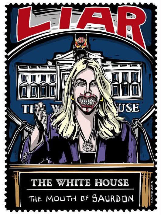 MarkDav68585419's tweet photo. @JoJoFromJerz Another Bootlicking Serial-Liar leaves the Trump Administration to spend more time reflecting on the gaping void left by her vacated soul.  Good riddance, Karoline Leavitt. Your evil work is done. 

#KarolineLeavitt #MAGA #Cult  #WhiteHouse #MouthOfSauron https://t.co/sgwPzf1MeB