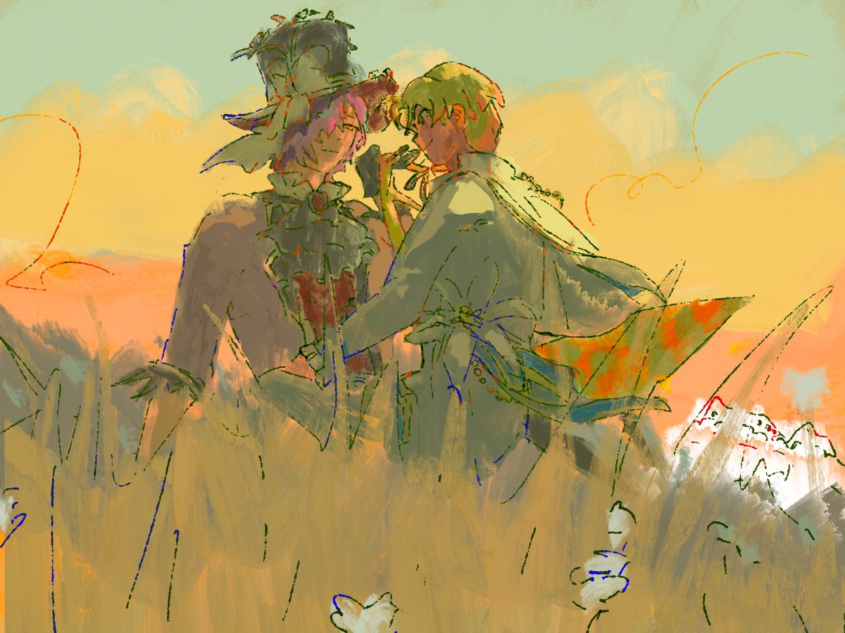 Asahel06458452's tweet photo. Kuroshiro having a nice meadow date, for Ruby!
#12Summertime https://t.co/aTs2AbmFr3
