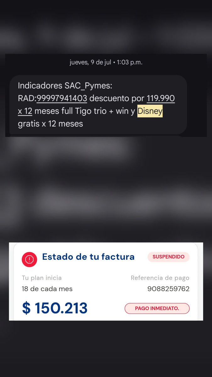 gambogonzalez's tweet photo. @Tigo_Colombia @CTOMinTic @Tigo_Colombia 
Incumplen por 3ra vez en el año.
Prometen rebaja para quedarse, no actalizan el valor y luego suspenden el servicio.
Para retirarme debo pagar su robo o llamar, ¿y adivinen qué?, no puedo llamar porque me suspendieron el plan.
¡Estafadores! https://t.co/0bGJbLJukl
