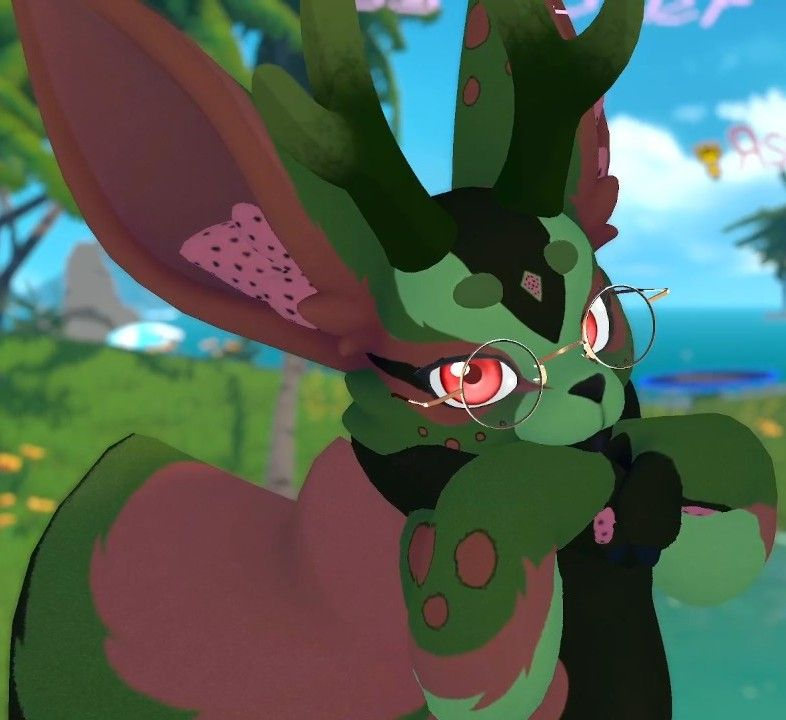 AlesenVR's tweet photo. Fluffy bunnies in your general area~! 💚🍉 https://t.co/1pXenLCzyD