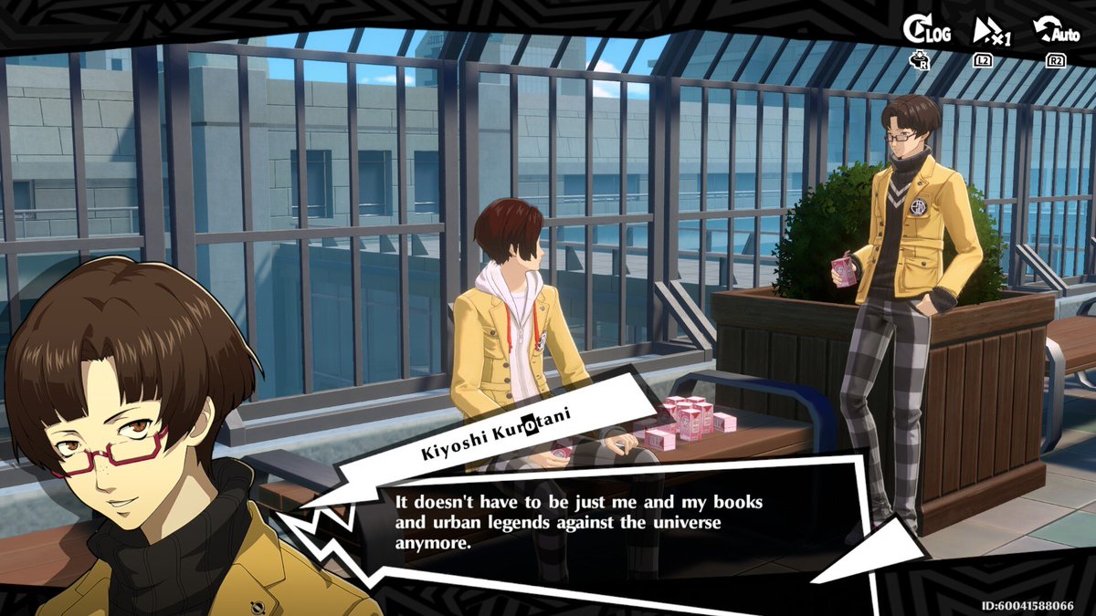 ClassyCorgi's tweet photo. I really like the implication that Kurotani's sixth sense is legitimate and he can actually kind of sense Persona users to a degree. When he says "kindred spirits from our past lives", he probably WAS a fellow Phantom Thief in one of the doomed timelines and that makes it sad omg https://t.co/JAq0wXmW7w