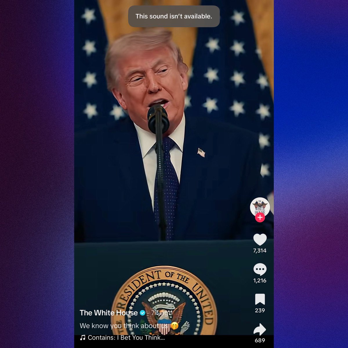 PopBase's tweet photo. Taylor Swift has removed her song ‘I Bet You Think About Me’ from the White House’s latest TikTok. https://t.co/16843nNatZ
