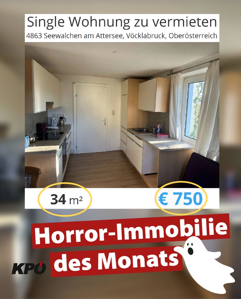 KPOE_VB's tweet photo. 750€ für eine Mini Wohnung? Am Attersee wird leistbarer Wohnraum immer mehr zur Mangelware.  

#kpö #attersee #vöcklabruck #kpövöcklabruck #Mieten https://t.co/66cjGazZlv