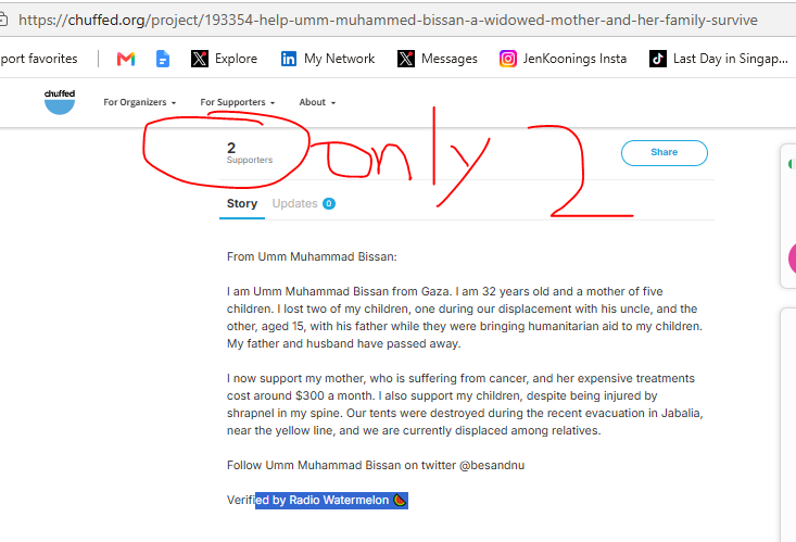 mynameprada's tweet photo. Bring relief Umm Muhammed Bisan @besanxdnu 

Verified @RadioWatermelon + by @oliveegirl @tayloralexia6  @yodaboost 
[ @OliveCommunity2 ]

only 2 donation😓,hpfully CARING GAZA +very high engagement @GoodVibePolitik @AidanSimardone etc at least repost

LINK
https://t.co/Kdh9lYEYjZ https://t.co/TrZrtqO8V3