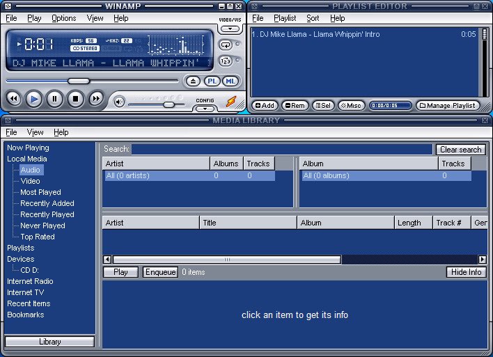 OldInternetFeel's tweet photo. Winamp 5.03 (2004) https://t.co/cf1RjNaxGo