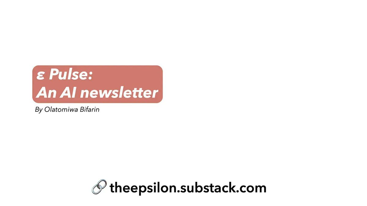 BifarinTheFifth's tweet photo. My latest curated AI reading &amp; watch list.

ε Pulse, Issue #38:
Block’s Buzz🐝, Agents Plugins 🔌, and Why Agents Need Antology📜

https://t.co/mMkKY79Qg1 https://t.co/KePFSCsvX5