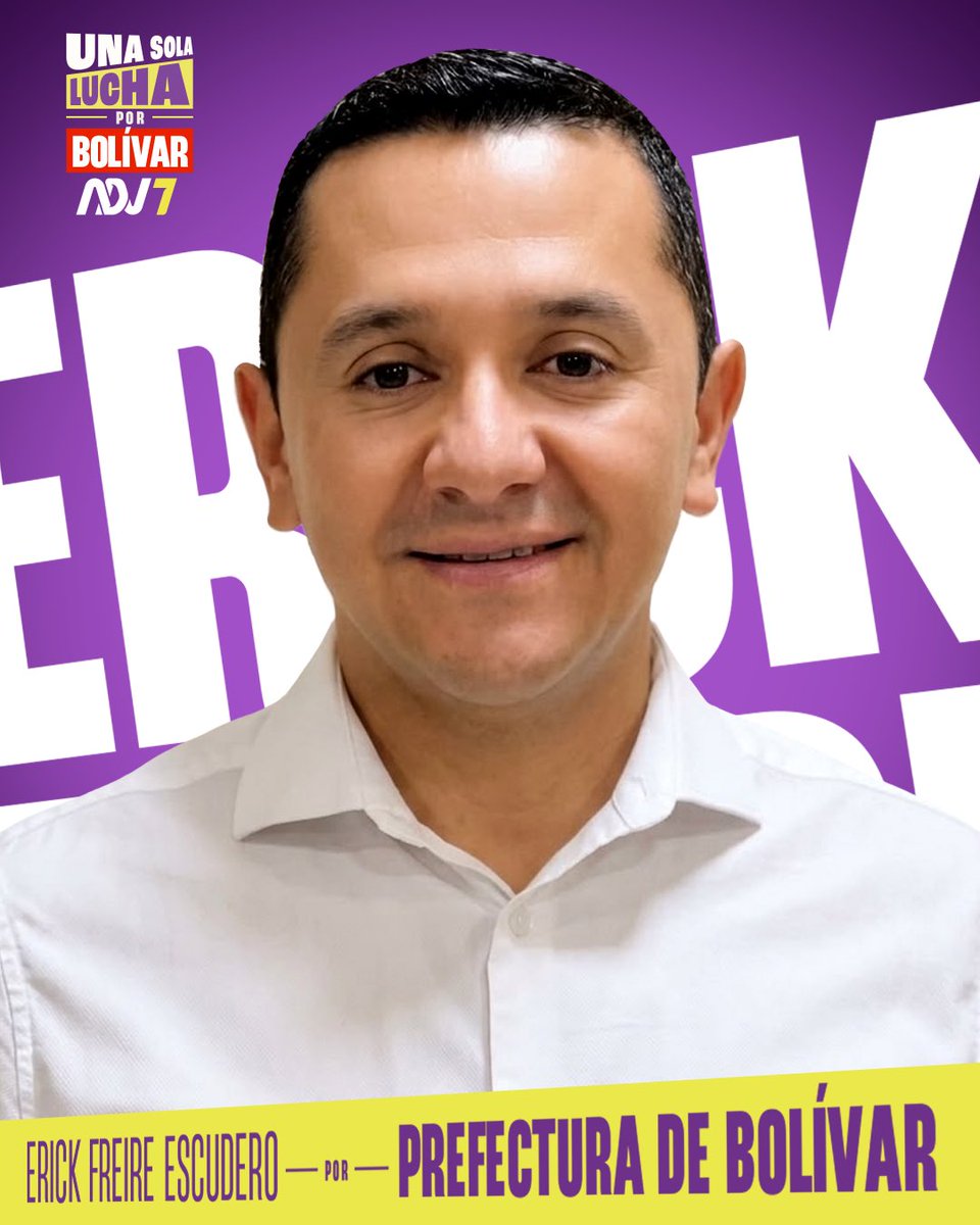 Adnecuadorok's tweet photo. ¡Una sola lucha por Bolívar! 🧬💜
Bolívar es una provincia de gente valiente, trabajadora y profundamente orgullosa de su tierra. #ErickFreire Escudero para la Prefectura y #JavierArregui para la Alcaldía de Guaranda unen experiencia, cercanía y decisión para responder a las necesidades del territorio.
Provincia y capital trabajarán como un solo equipo para impulsar oportunidades, fortalecer la producción y convertir las demandas de las familias bolivarenses en gestión y resultados.
#ADN7 #UnaSolaLucha #Bolívar