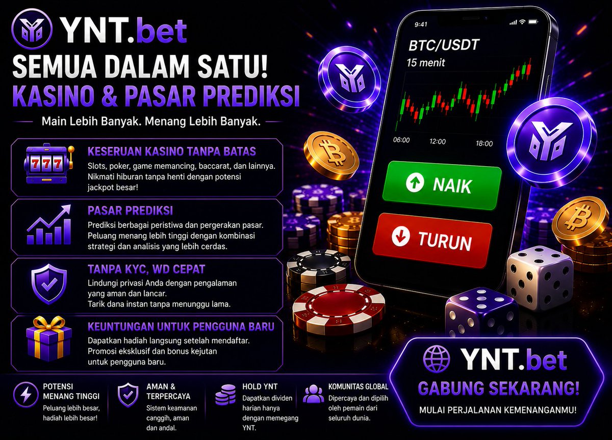 gadingmarvin's tweet photo. Belakangan agak ketagihan https://t.co/Iz2QjVcyh4  Slots + prediction market BTC 15 menit ternyata lebih seru dari yang dibayangin  Selain itu juga bisa dapat YNT dari aktivitas, dan hold YNT dapat dividen harian. Kualitas HD Desil 10
https://t.co/WOYS7VvHk8 #Jackpot #Casino https://t.co/A167C0QJ70