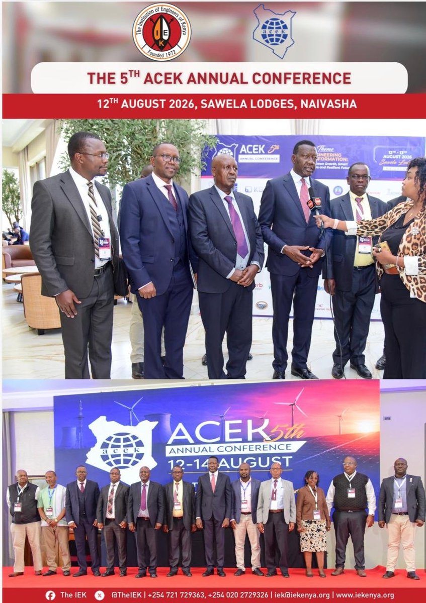 TheIEK's tweet photo. *Day 2 of 5th ACEK Annual Conference* 

A beautiful display of unity, togetherness and the power of engineers at the 5th ACEK Annual Conference. 

Together, we shape a stronger engineering profession and a better Kenya. https://t.co/ubHH6jfjCW