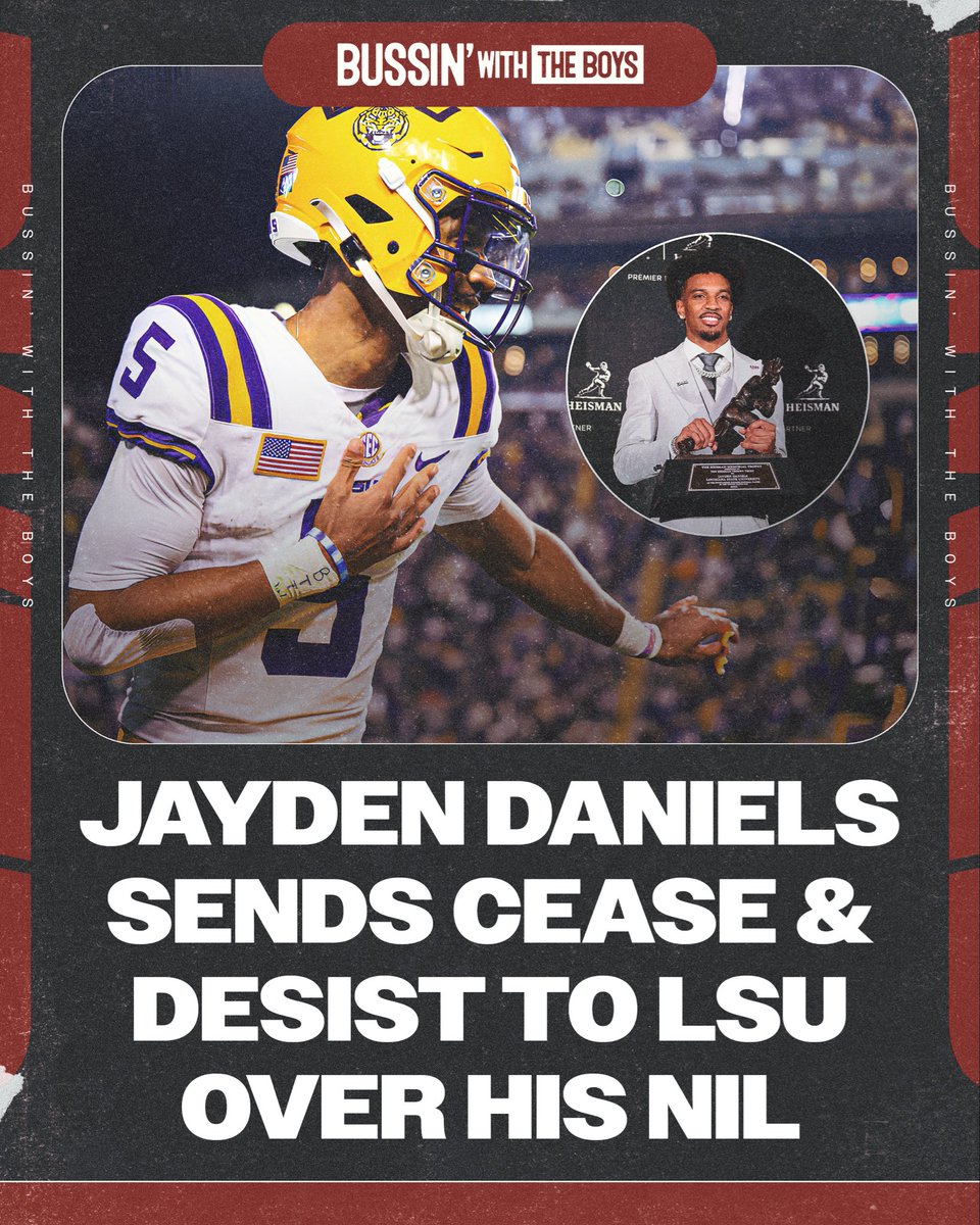 BussinWTB's tweet photo. Commanders QB Jayden Daniels has informed LSU they cannot use his name, image or likeness anymore after allowing someone else to wear no. 5 😳

Daniels felt "profoundly disrespected", per @espn https://t.co/3dDEBEkv2e