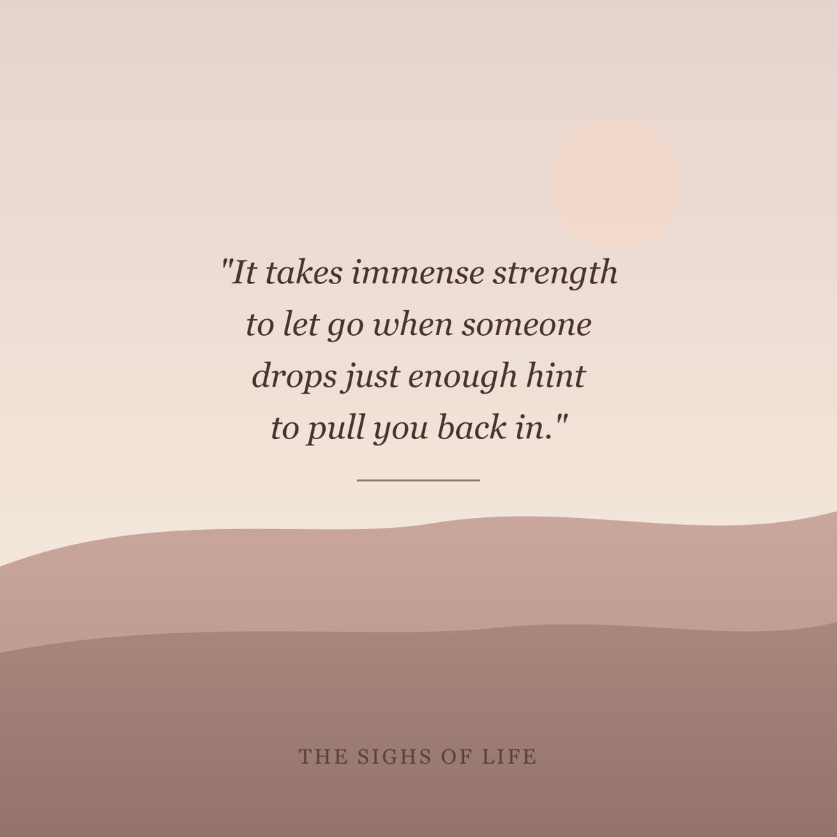 thesighs_oflife's tweet photo. Letting go is hard enough on its own. But it becomes a different kind of hard when the person you're letting go of keeps leaving the door slightly open. Ever had to walk away from someone twice? ❤️‍🩹
#dailyquotes #dailymotivation #dailylife #dailyinspiration #thesighsoflife #fyp https://t.co/lonqRTGiZ0