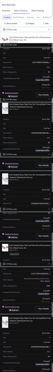 Abdullahch52769's tweet photo. @MeeshoSupport @delhivery Getting 4 Courier Returns (RTOs) suddenly is completely unacceptable! What's worse is the 1-MONTH return timeline. My inventory &amp; money are blocked! ZERO proper response from Meesho app support on Ticket ID: 786294510449. Check my DM immediately! https://t.co/ntu7Dp3O1S