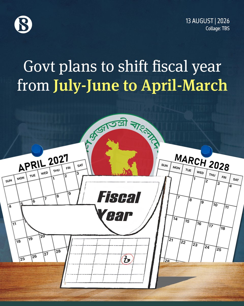 tbsnewsbd's tweet photo. The government is planning to change Bangladesh's fiscal year from the current July-June cycle to April-March, with a proposal expected to be placed before a cabinet committee soon, according to finance ministry sources.
Link in comments
#fiscalyear #TBSNews https://t.co/vHLq8Ky5eu