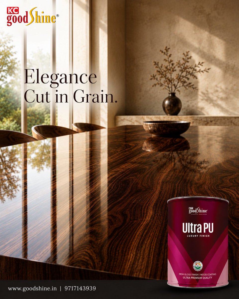 GoodShineoff's tweet photo. Beautiful wood has a story in every grain. Good Shine Ultra PU adds the finishing touch—bringing out its depth, character and luxurious shine.

Elegance, cut in grain.

#GoodShine #UltraPU #WoodCoating #WoodFinish https://t.co/9PWtxNT8C0