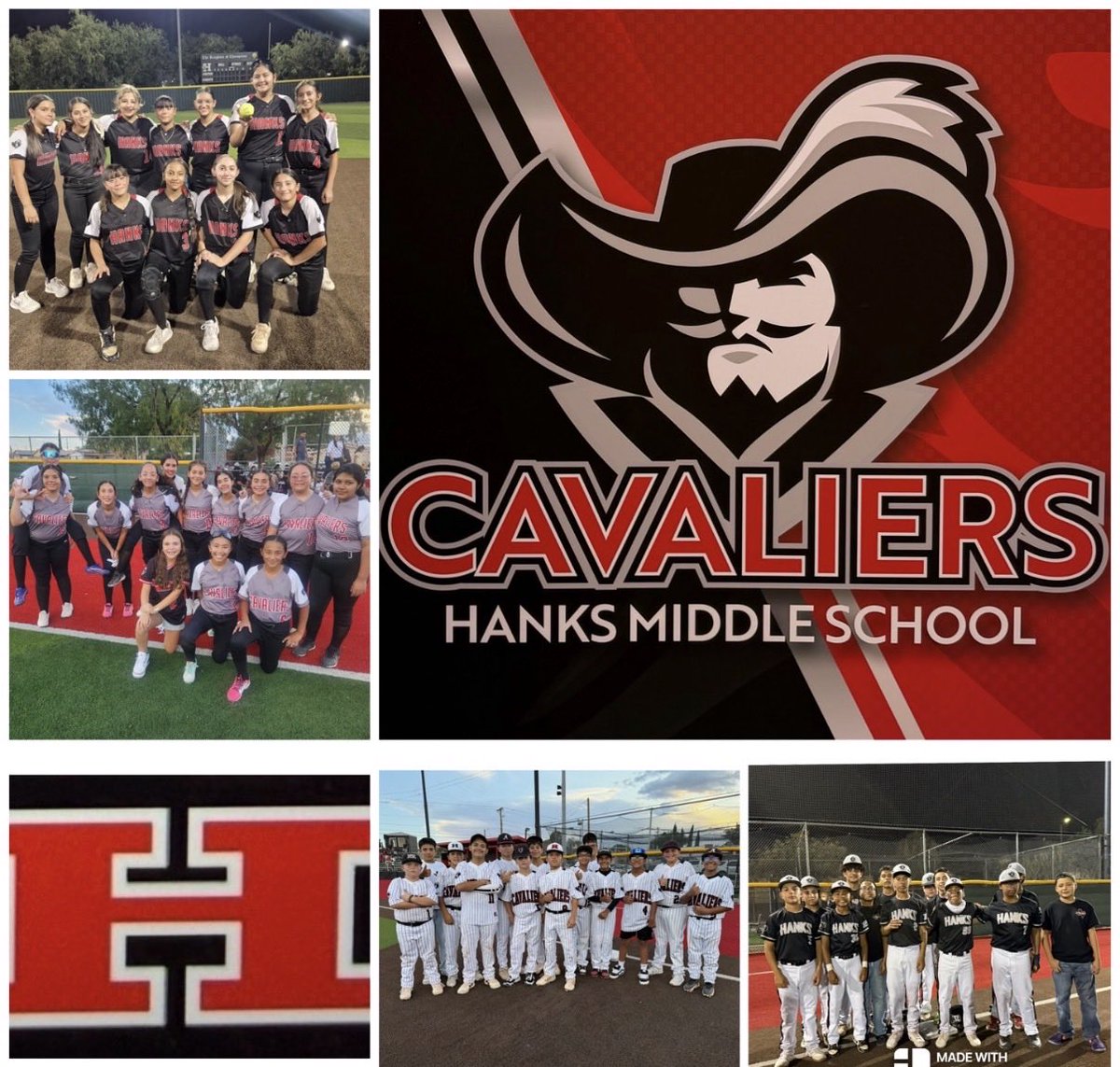 HanksCavaliers's tweet photo. It’s a Hanks Middle School Baseball &amp; Softball Sweep! ⚔️⚾🥎

The Hanks Cavaliers take the sweep and win the Battle of the Cavaliers! 🏆💪

Hanks Pride. Hanks Strong! 🔴⚪
@HanksMSTech @JLucero_HMS @Coach_Veliz @HanksSoftball @JMHanksBaseball https://t.co/p0eBzh9gfr