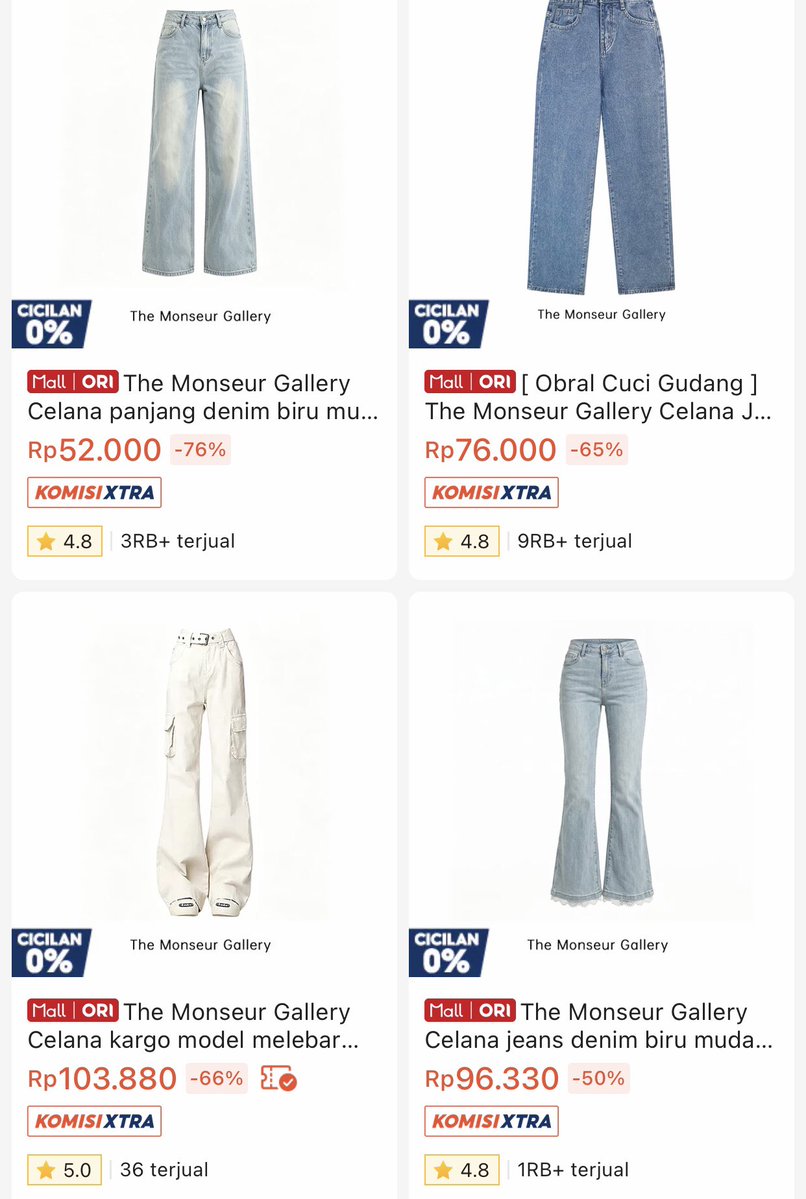 dsftrn_'s tweet photo. kata gue gilaa sihh 
in this economy masi ada jeans mulai dari 50rb ann😭 https://t.co/ZbrkIuGN49