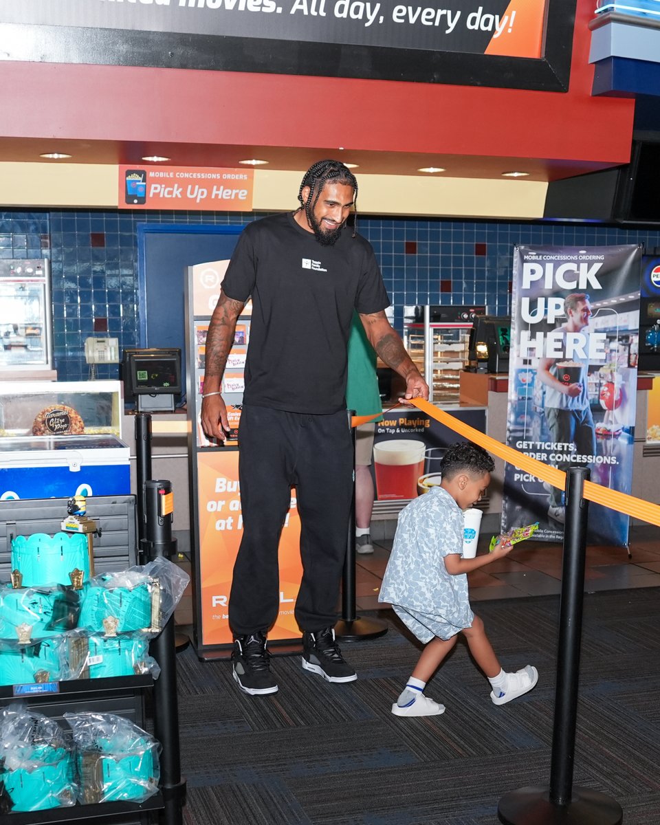 Pacers's tweet photo. Obi Toppin and the Toppin Family Foundation hosted 100 local kids and parents to an early screening of the Paw Patrol: The Dino Movie 🎥 🥹 https://t.co/MC3yCDqNif