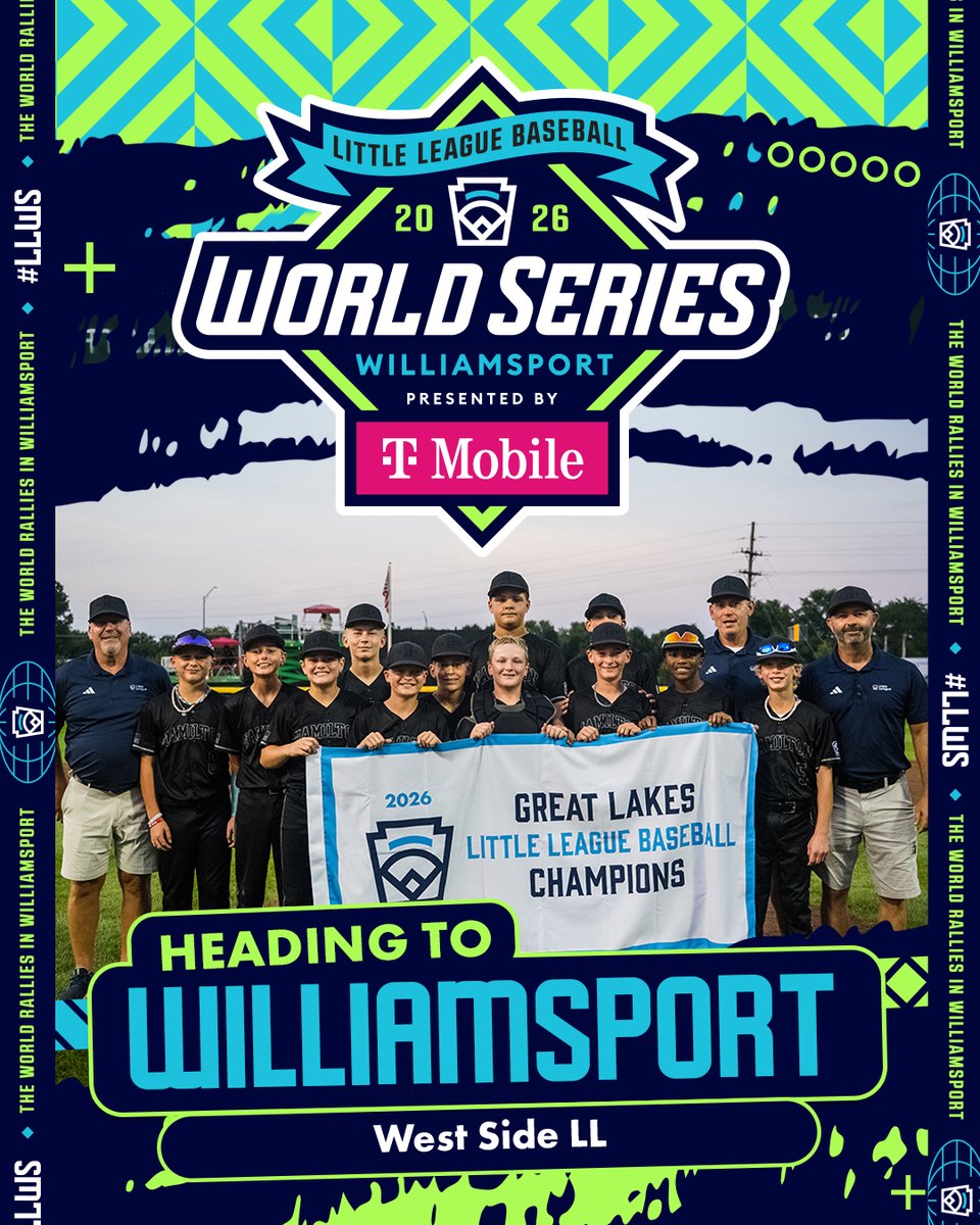 LittleLeague's tweet photo. BUCKEYE BOUND FOR WILLIAMSPORT!
West Side Little League is headed to Williamsport for the 2026 Little League Baseball World Series, Presented by @TMobile https://t.co/90TximoJ3M