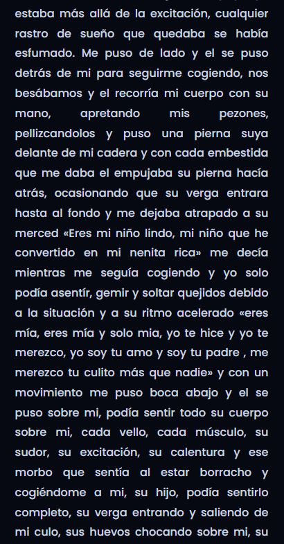 relatos_gay_cl's tweet photo. Mi Padre me despierta con su Verga adentro 🍆🔥

𝗥𝗘𝗟𝗔𝗧𝗢 𝗖𝗢𝗠𝗣𝗟𝗘𝗧𝗢: https://t.co/ZK2kddMKeN

#relatosgay #gay #pornogay #incesto #incestogay https://t.co/iGR8pqyYUX