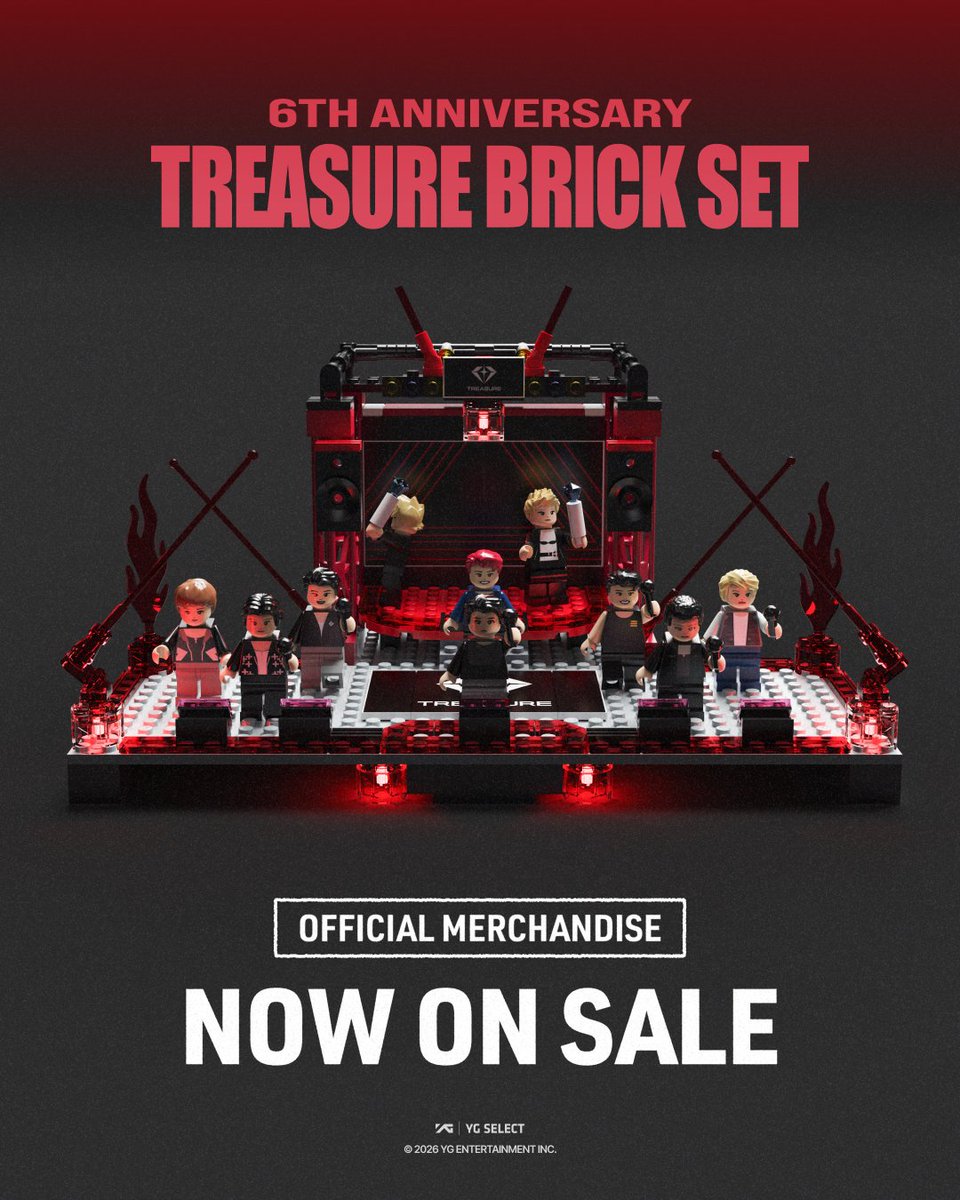 ygselect's tweet photo. 🧱 BRICK BY BRICK. 
6 YEARS, BUILT TOGETHER.

수많은 무대와 추억이 차곡차곡 쌓여
TREASURE와 TREASURE MAKER가 함께 맞이한 6️⃣주년!

'IF I' 무대 위의 순간을 담은 
TREASURE 6TH ANNIVERSARY BRICK SET이 출시되었습니다.

함께 쌓아온 소중한 추억을
브릭으로 직접 완성해 보세요 ✨

🔗 𝗣𝗥𝗘-𝗢𝗥𝗗𝗘𝗥 𝗡𝗢𝗪
- YG SELECT (KR) | https://t.co/zMmII4YRpC
- YG SELECT (EN) | https://t.co/WfjB4d0iZV
- YG SELECT (JP) | https://t.co/8JJ3ASmkP1
- YG SELECT (CN) | https://t.co/2PpEJTyaAS 
- WEVERSE SHOP | https://t.co/1jvDtXSoFK 

@treasuremembers @ygtreasuremaker
#TREASURE #트레저 #TREASURE6thANNIVERSARY #TREA6URE_ANNIVER6ARY_2026 #YGSELECT