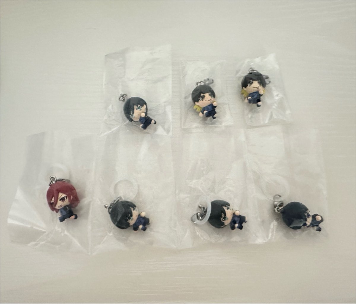ren__1997__'s tweet photo. 【交換】ブルーロック　めじるしアクセサリー

譲)画像のもの（千切1、凛3、蜂楽2、潔1）

求)凪＞定価＋送料

郵送希望です📮
比率違いも可能です◎
お気軽にお声掛けください🙇‍♀️ https://t.co/ZFE5WBE5wj